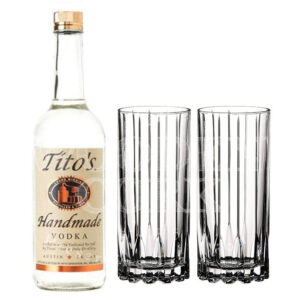 Tito's Vodka with Glass Set Bundle